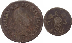 Napoli - Ferdinando IV di Borbone (1759-1799) - 4 Cavalli 1791 - Pannuti-Riccio 140 - Cu - gr. 1,86

MB

SPEDIZIONE SOLO IN ITALIA - SHIPPING ONLY...