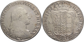 Napoli - 1 Piastra 1794 - Ferdinando IV (1759-1816) - IV° tipo - Ag.- Gig. 57

MB

SPEDIZIONE SOLO IN ITALIA - SHIPPING ONLY IN ITALY