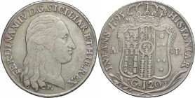 Regno di Napoli - 1 Piastra 1795 - Ferdinando IV (1759 - 1816) - IX° tipo - Ag. - NC - Gig. 60a

BB+

SPEDIZIONE SOLO IN ITALIA - SHIPPING ONLY IN...