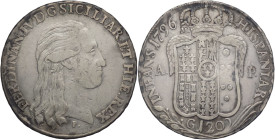 Napoli - 1 Piastra 1796 - Ferdinando IV (1759-1816) - IX° tipo - Ag.- Gig. 61 - patina visibile

BB

SPEDIZIONE SOLO IN ITALIA - SHIPPING ONLY IN ...