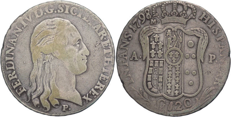 Napoli - 1 Piastra 1798 - Ferdinando IV (1759 - 1816) - XI° tipo - Gr. 27 - Gig....