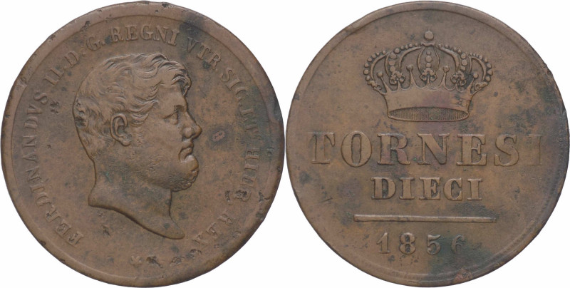 Regno delle due Sicilie - 10 Tornesi 1856 - Ferdinando II di Borbone (1830 - 185...