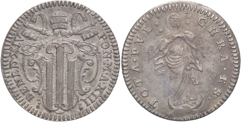 Stato Pontificio - 1 Grosso 1752 - Benedetto XIV (1740 - 1758) - Anno XIII - Ag....