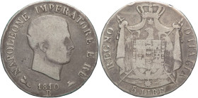 Re d'Italia - 5 lire 1810 - Napoleone I (1805 - 1814) - I° tipo - Ag. - zecca di Bologna - R - Gig. 101

MB

SPEDIZIONE SOLO IN ITALIA - SHIPPING ...