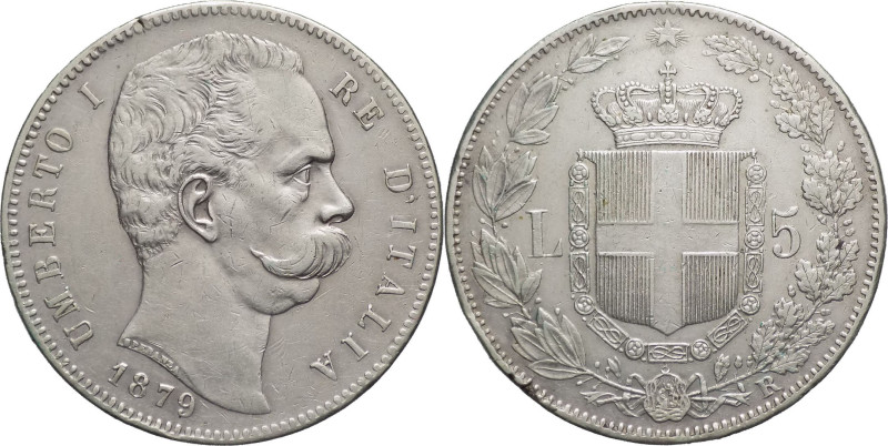 5 Lire 1879 - Umberto I (1878 - 1900) - II° tipo - Ag.- Gig. 24

qFDC

SPEDI...