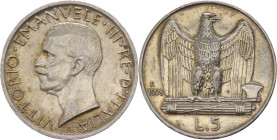 Vittorio Emanuele III (1900-1943) 5 Lire "Aquilotto" 1928 * (Una rosetta) - Rara - Ag

qSPL/mBB

SPEDIZIONE SOLO IN ITALIA - SHIPPING ONLY IN ITAL...