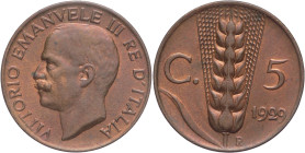 5 centesimi 1929 - Vittorio Emanuele III (1900 - 1943) - Spiga II° tipo - zecca di Roma - Cu - Gig. 275

SPL

SPEDIZIONE SOLO IN ITALIA - SHIPPING...