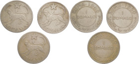 Amministrazione Fiduciaria Italiana della Somalia - lotto di 3 monete da 1 Somalo 1950 - KM# 5

BB+

SPEDIZIONE SOLO IN ITALIA - SHIPPING ONLY IN ...