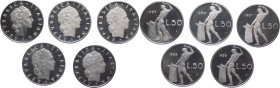 lotto di 5 monete da 50 Lire - "Vulcano" - dal 1985 al 1989 - tutte in versione Fondo Specchio

FS

SPEDIZIONE IN TUTTO IL MONDO - WORLDWIDE SHIPP...