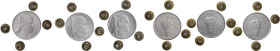 Repubblica italiana - lotto di 3 monete da 5 lire - Uva - 1948 (Perizia Raponi FDC), Gig. 279 - 1949 (Perizia Raponi qFDC), Gig. 280 - 1950 (Perizia R...