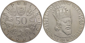 Austria - 50 shilling 1965 Rudolf Der Stifter - 600° Anniv. Università Vienna - Ag.

SPEDIZIONE IN TUTTO IL MONDO - WORLDWIDE SHIPPING