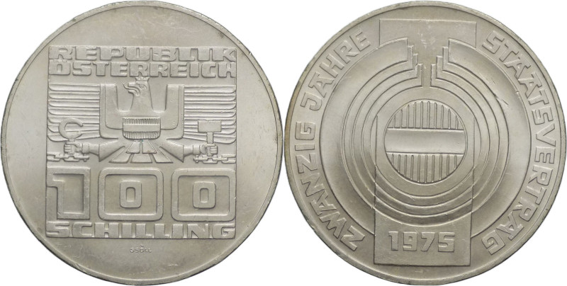 Austria - 100 scellini 1975 - 20° Anniversario del trattato di stato - KM# 2924...