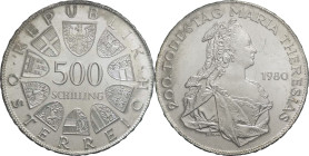 Austria - 500 scellini 1980 - Bicentenario della morte di Maria Theresa - Ag. - KM# 2949

FDC

SPEDIZIONE IN TUTTO IL MONDO - WORLDWIDE SHIPPING