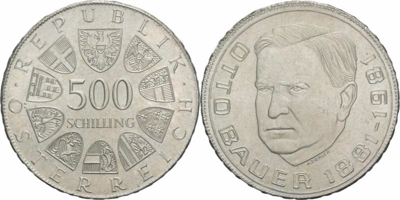 Austria - 500 scellini 1981 - 100° Anniversario della nascita di Otto Bauer - KM...