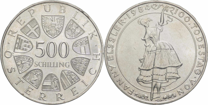 Austria - 500 scellini 1984 - 100° Anniversario della morte di Fanny Elssler - K...