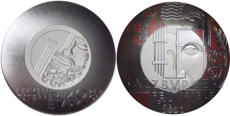 Austria - 20 Euro 2020 - 100° Festival di Salisburgo - Ag. - in cofanetto origin...