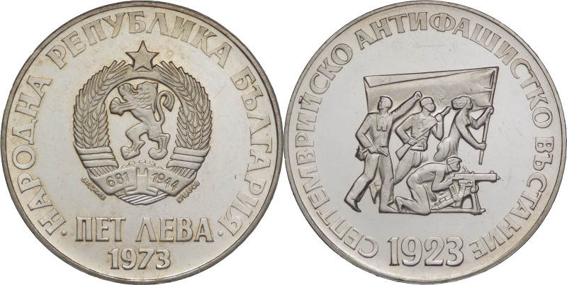 Bulgaria - 5 Leva 1973 - 50° Anniversario della rivolta antifascista - KM# 83
...