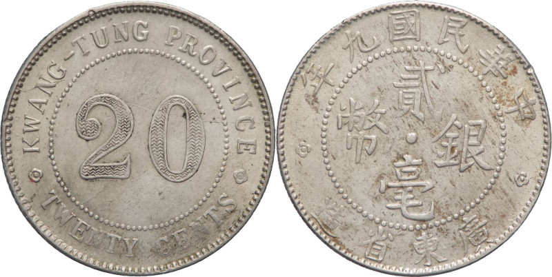 Cina - Provincia Kwang-Tung 20 Centesimi 1921 - anno 10 - Y# 423

BB+

SPEDI...