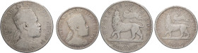 Etiopia - 1/2 Birr (KM# 4) e 1/4 Birr (KM# 3) - 1897 - Impero (1889 - 1969) - Ag.

MB

SPEDIZIONE SOLO IN ITALIA - SHIPPING ONLY IN ITALY