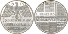 Germania - Repubblica Federale Tedesca (dal 1949) - 5 marchi 1975 "Anno Europeo della protezione de Musei Storici" - KM# 142 - Ag- in blister original...