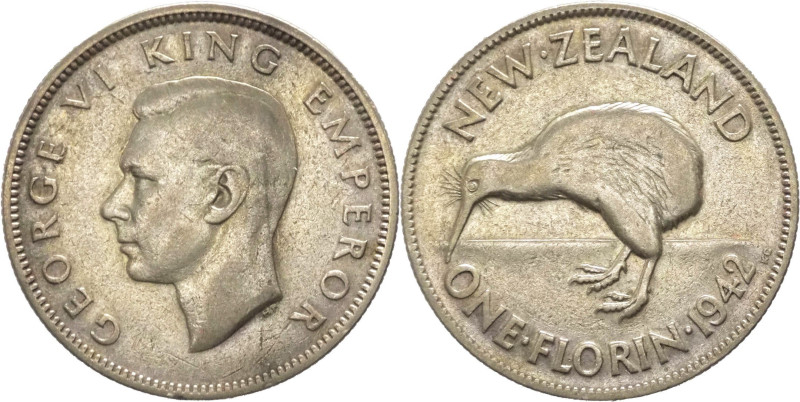 Nuova Zelanda - Giorgio VI (1936-1952) - un fiorino 1942 - KM# 10 - Ag

mBB
...