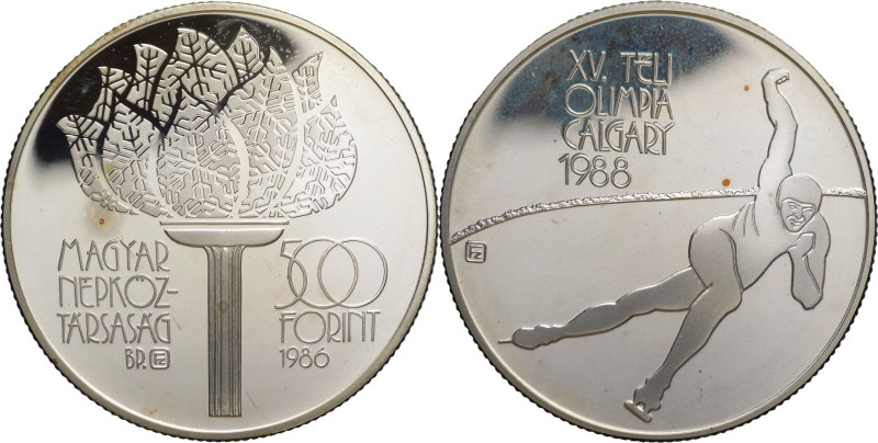 Ungheria - 500 forint 1986 - Olimpiadi invernali di Calgary - KM# 659

FS

S...