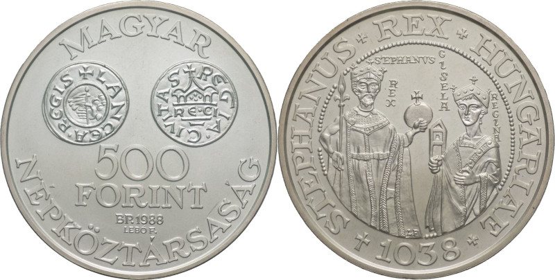 Ungheria - 500 forint 1988 - 950° Anniversario della morte di Santo Stefano - KM...