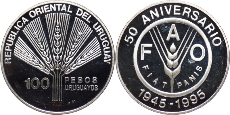 Uruguay - 100 Pesos 1995 - 50° Anniversario della F.A.O. - Ag. - KM# 111

FS
...