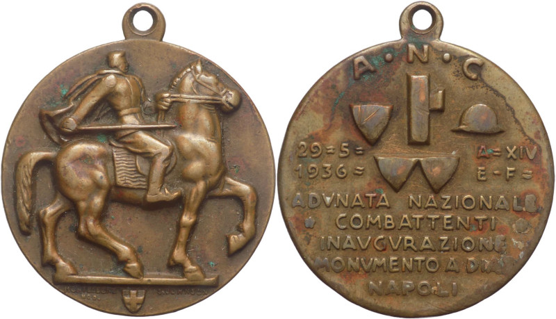 Napoli - Medaglia monumento a Diaz - Associazione Nazionale Combattenti 1936 - g...