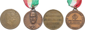 Medaglia Umberto I Re d'Italia 1892 - 25° anniversario del riscatto di Roma - 20 settembre 1895 - Ae / Medaglia Aurelio Saffi 1961 - Partito repubblic...