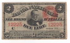 Banca Nazionale Regno d'Italia - 2 Lire 1868 - NC - Crapanzano# BN 5

qSPL