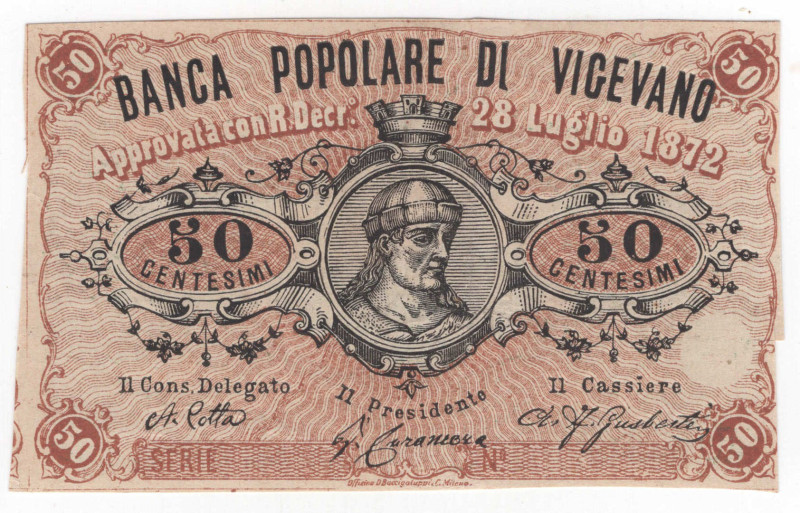 Banca di Vigevano - 50 Centesimi 28/07/1872

BB+