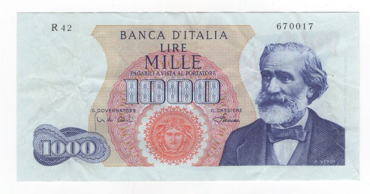 Repubblica - 1.000 Lire 04/01/1968 - Giuseppe Verdi I° tipo - Crapanzano# 478
...