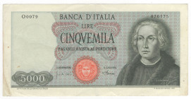 Repubblica - 5.000 Lire 1968 - Cristoforo Colombo I° tipo - Crapanzano# 531A

BB+