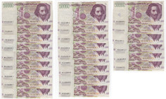 lotto 15 banconote 100.000 lire Caravaggio II° tipo