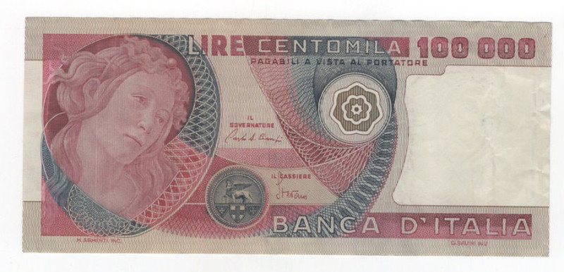 Repubblica - 100.000 Lire 1980 - Primavera di Botticelli - Crapanzano# 618

qS...