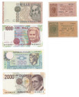 lotto di 6 banconote da 1, 2, 500, 1000, 2000 Lire

FDS