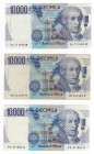 Repubblica - lotto 3 banconote da 10.000 Lire - Alessandro Volta

qFDS