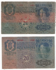 Austria-Ungheria - lotto di 2 banconote

MB