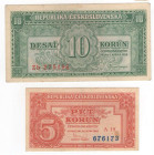Cecoslovacchia - lotto di 2 banconote

SPL