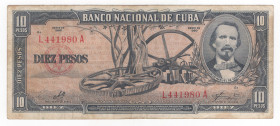 Cuba - 10 Pesos 1960 - P# 88b

qFDS