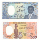 Gabon - lotto di 2 banconote

FDS