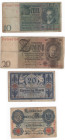 Germania - lotto di 4 banconote

MB-BB