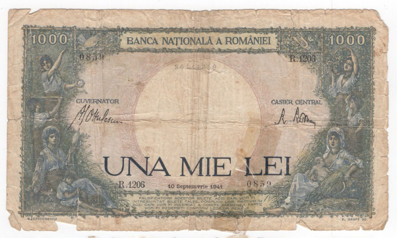 Romania - 1000 Lei 1941 - P# 52

qSPL