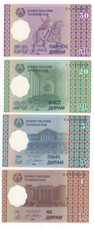 Tajikistan - lotto di 4 banconote

FDS