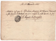 Fede di credito 1831 da classificare