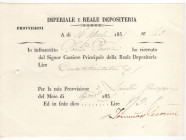Fede di credito 1855 Imperiale e Reale Depositeria
