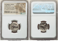 CALABRIA. Tarentum. Ca. 281-240 BC. AR stater or didrachm (20mm, 6.63 gm, 2h). NGC Choice XF 2/5 - 3/5, brushed. Ca. 280-272 BC. Neymo-, Io- and Poly,...