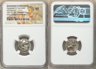 MACEDONIAN KINGDOM. Alexander III the Great (336-323 BC). AR drachm (18mm, 12h). NGC VF. Posthumous issue of Colophon, ca. 322-317 BC. Head of Heracle...
