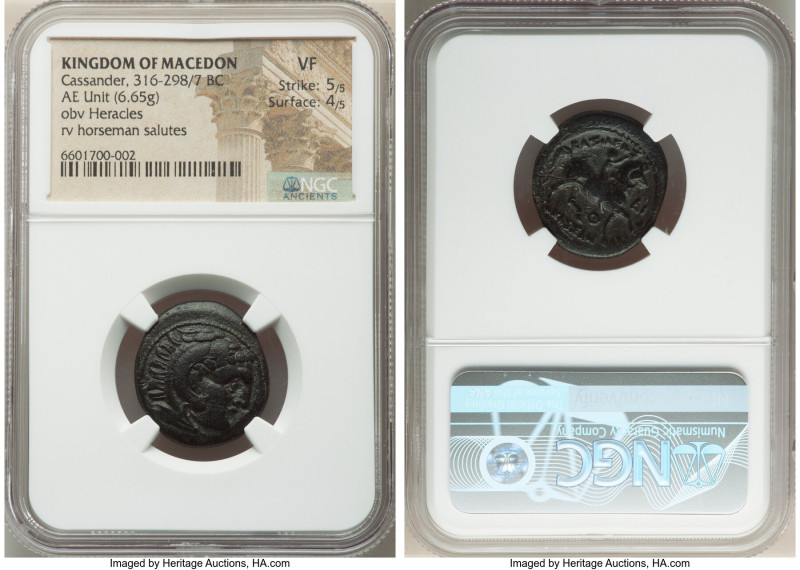 MACEDONIAN KINGDOM. Cassander (316-298/7 BC). AE unit (22mm, 6.65 gm, 9h). NGC V...